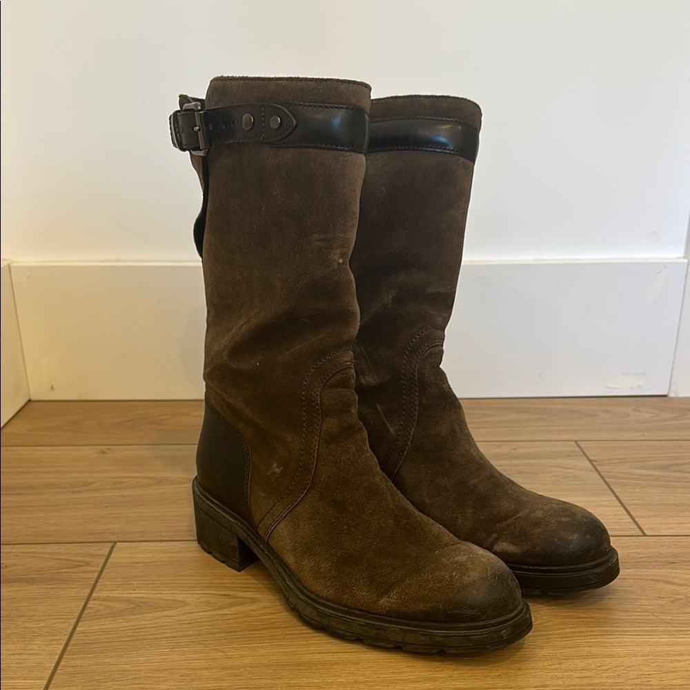 Hogan Brown Suede Boots